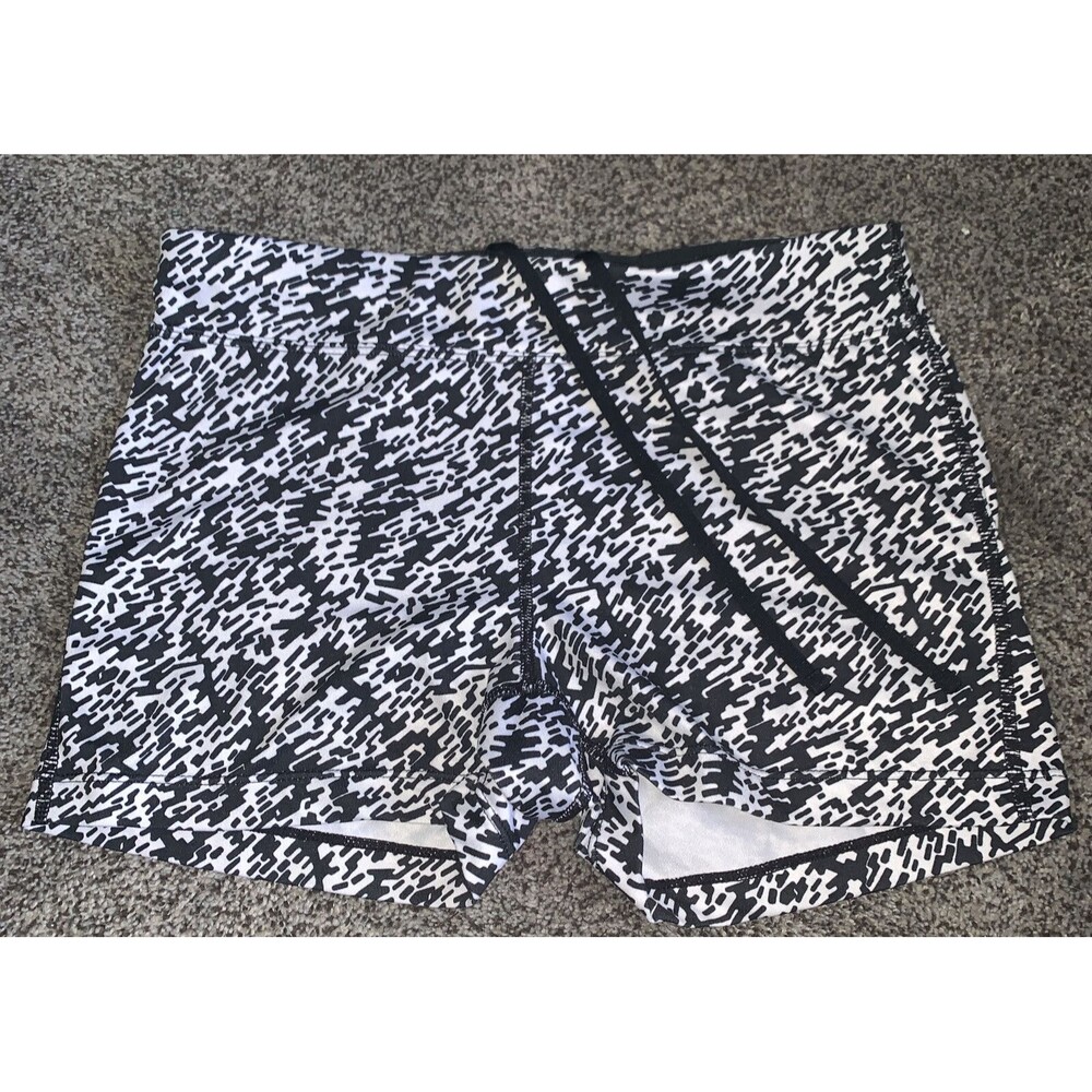 Nike black white printed biker shorts size XS dri fit